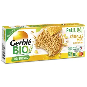 Gerblé Bio Biscuit Petit Dej' Céréales & Miel 132gVendu paratida-santediscount