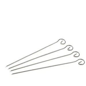 Lot de 16 brochettes en inox 21 cm Fackelmann BBQ Edition Fackelmann pas cher