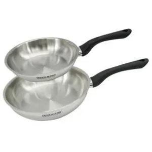 Set 2 poêles 20 et 24 cm en inox Fackelmann Geneva pas cher