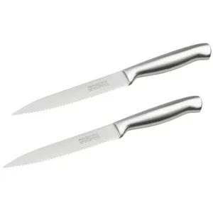 NIROSTA Ensemble de 2 Couteaux de cuisine professionnel 24 cm lame crantée Nir... pas cher