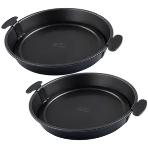 ZENKER Ensemble de 2 moules à gâteau et quiches rond de 28 cm avec fond amovi... pas cher
