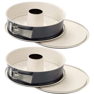 Comparateur de prix : Ensemble de 2 moules à manqué à charnière avec fond à savarin 26 cm dr...
