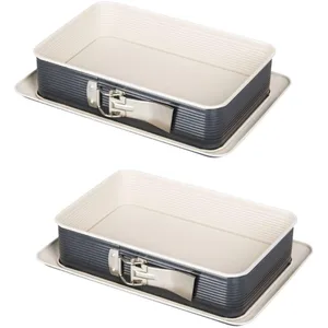 Comparateur de prix : Zenker 9348650 Lot de 2 Moules à gâteaux rectangulaire à charnière, mo...