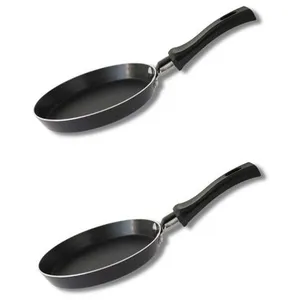 Comparateur de prix : Ensemble de 2 Mini poêles à crêpe avec revêtement en céramique 14 cm E...