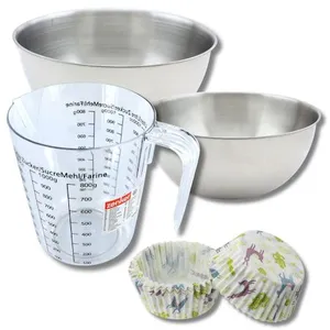 ZENKER Set pâtisserie avec 50 moules à muffins lama en papier, 2 bols à mixer... pas cher