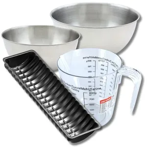 ZENKER Set pâtisserie avec moule à bûches de Noël 32 cm 2 bols à mixer verre ... pas cher