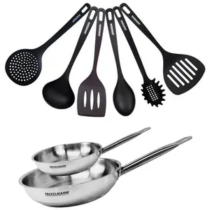 Comparateur de prix : Fackelmann - Set de 2 poêles et 6 ustensiles Eterna