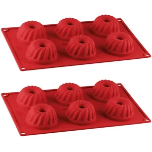 Comparateur de prix : Lot de 2 moules à kougelhofs en silicone rouge FACKELMANN Flexxibel Lo...