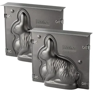 Comparateur de prix : Lot de 2 moules à gâteaux 3D en forme de lapin de Pâques 600 ml Zenker...