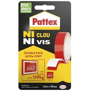 Comparateur de prix : PATTEX Adhésifs Fixation NCNV 100KG 19mmx1.5m