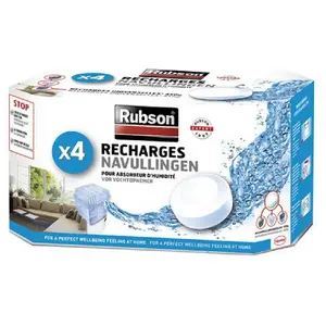 Comparateur de prix : Rubson Recharge absorbeur d'humidité Basic - lot de 4 tablettes