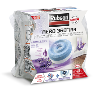 Rubson 1847205 déshumidificateur d'air 1 recharge aero 360 lavande blanc pas cher