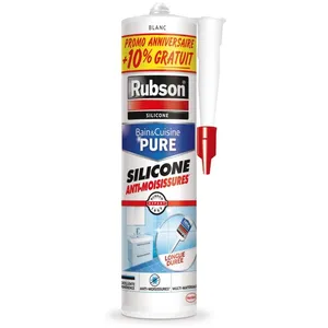 Rubson Mastic silicone Rubson BAIN&CUISINE PURE blanc + 10 % gratuit pas cher