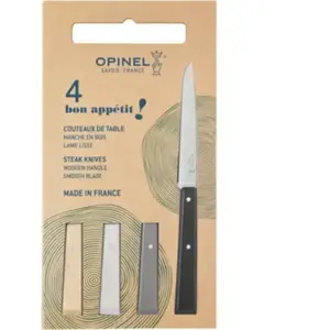 Opinel Bon Appetit 3272 Mineral, set de couteaux de table 4 pièces pas cher