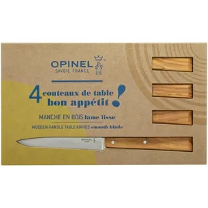 Comparateur de prix : Opinel Ensemble De 4 Couteaux De Table Bon Appetit South Bois D´olivier 125