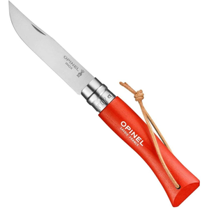 Opinel Couteau Baroudeur n° 7 VRI Orange avec Lacet Cuir pas cher