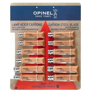 OPINEL Tableau de 12 Couteaux de poche fermant - Tradition Carbone [-] pas cher