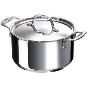 Comparateur de prix : Bekaline 12061244 Chef Faitout + Couvercle en acier inoxydable 24 cm, Argenté