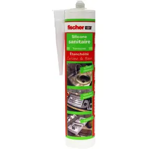 Fischer - Cartouche silicone sanitaire translucide avec fongicide 310ml pas cher