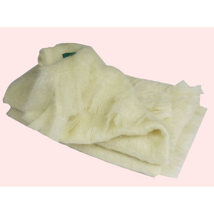 HOME MAISON Couverture en 100 % pure Mohair 350g/m2 Ecru 180 x 220 cm pas cher