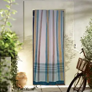 Aucune Rideau de Porte 'Marseillais' à rayures d'Antan Vert 140x225 cm pas cher