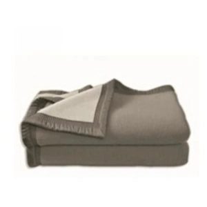 Couverture Aubisque en laine woolmark 180x220 cm anthracite et souris pas cher