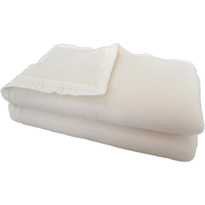 POYET MOTTE Couverture Aubisque en laine woolmark naturelle 240x260 cm blanche pas cher