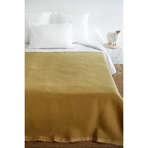 Couverture Aubisque Woolmark - 100% Laine - Bicolore biche et naturel ...