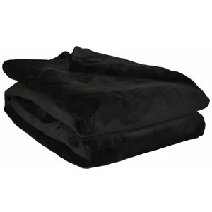 Comparateur de prix : Toison d'or - Plaid - NEGOC-010640 - Microflanelle - 130x170cm - Noir