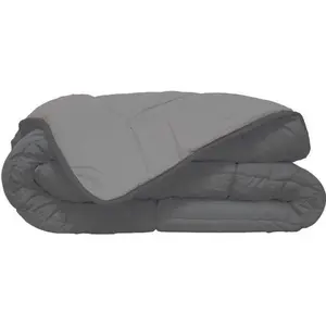 Comparateur de prix : TOISON D'OR CALGARY Couette chaude Microfibre 400g/m² Acier & Argent 240x260cm