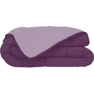 Comparateur de prix : Poyet Motte Couette Microfibre 400g/m² CALGARY Prune & Parme 240x260cm