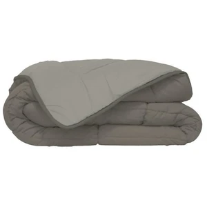 Poyet Motte CALGARY Couette chaude Microfibre 400g/m² Taupe & Lin 220x240cm pas cher