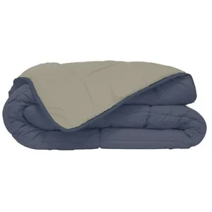 Comparateur de prix : Poyet Motte Couette Microfibre 400g/m² CALGARY Petrole & Mastic 220x240cm