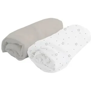 Comparateur de prix : Lot 2 Draps housse - DOMIVA - Jersey - Blanc/Perle - 60 x 120 cm
