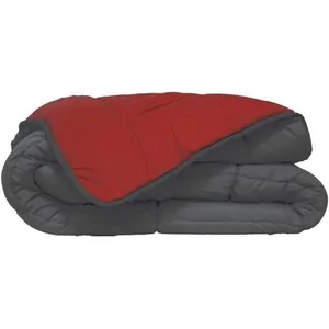 Comparateur de prix : TOISON D'OR HUDSON Couette légère Microfibre 200g/m² 220x240cm Gris & Rouge