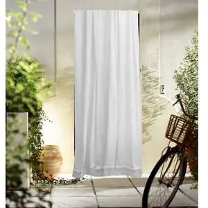 TOISON D'OR Rideau simple - Miramas - 140 x 225 cm - Protection chaleur et insectes - Blanc pas cher