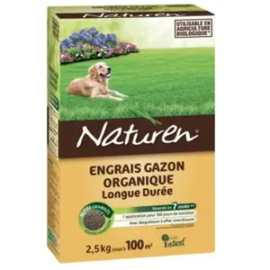 Comparateur de prix : Fertiligène NATUREN engrais gazon organique 100 m² - 2,5 kg