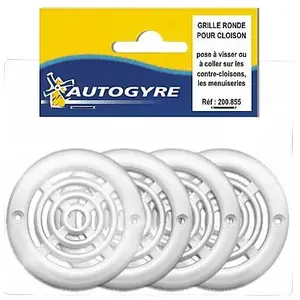 Grille d'aération PVC pour cloison Ø 64 mm, 4 pièces AutogyreVendu parcastorama