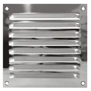 Grille d'aération inox Autogyre à persiennes sans moustiquaire 150 x 1...Vendu parcastorama