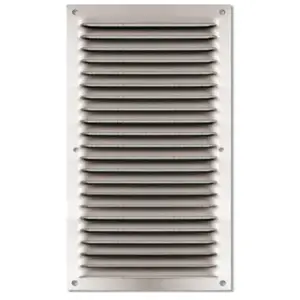 Grille d'aération alu Autogyre à persiennes avec moustiquaire brut 140...Vendu parcastorama