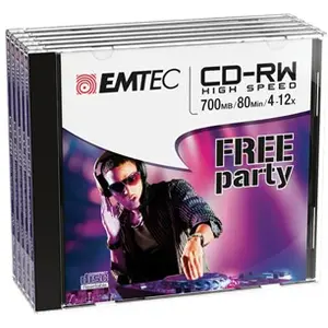 EMTEC International EMTEC - 5 x CD-RW - 700 Mo ( 80 min ) 4x - 12x - Boîtier CD pas cher