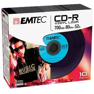 EMTEC Vinyl Look - 10 x CD-R - 700 Mo (80 min) 52x - bleu, jaune, violet, vert, rose - boîtier CD étroit