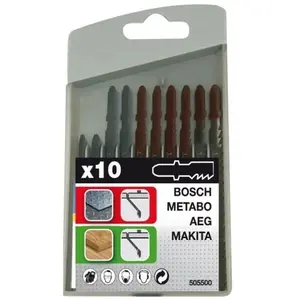 Tivoly Coffret 10 lames scie sauteuse - bois et métal - sans monture à vis pas cher