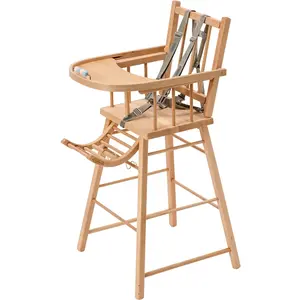 Combelle Chaise Haute En Bois André Vernis Naturel - Combelle pas cher