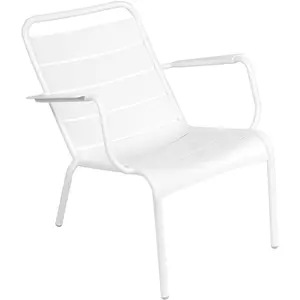 Fermob - Fauteuil bas Luxembourg - Blanc - Aluminium laqué - Designer ... pas cher