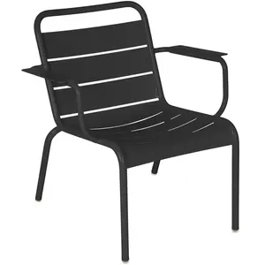 Fermob - Fauteuil lounge Luxembourg - Noir - Aluminium - Designer Fréd... pas cher