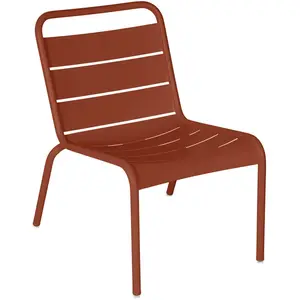 Fermob - Chaise lounge Luxembourg - Rouge - Aluminium - Designer Frédé... pas cher