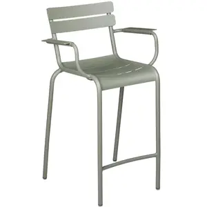 Fermob - Tabouret haut empilable Luxembourg - Vert - Aluminium - Desig... pas cher