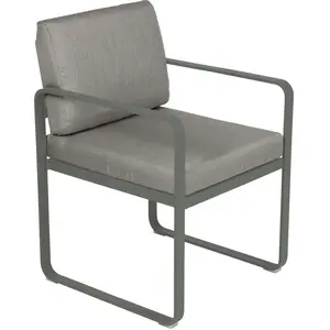 Fauteuil repas BELLEVIE - 48 romarin mat - B8 gris taupe Fermob pas cher