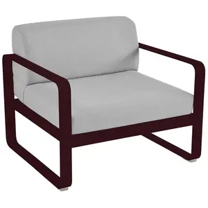 Fauteuil Bellevie Gris Flanelle en Aluminium FERMOB Métal / Tissus pas cher